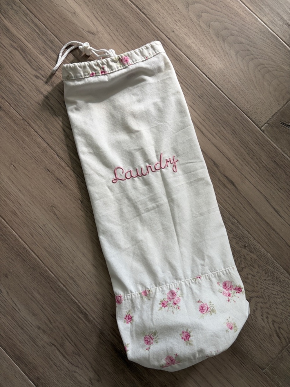 Simply Shabby Chic Cream & Pink Laundry Bag